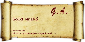 Gold Anikó névjegykártya